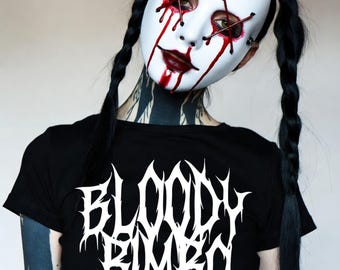 Horror Gothic Alt Crop Top, Bloody Bimbo