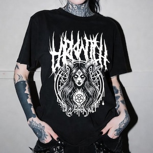 Koszula w stylu alternatywnej gotyckiej czarownicy w stylu Dark Witch