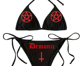 Demonic String Bikini Gothic Occult Style
