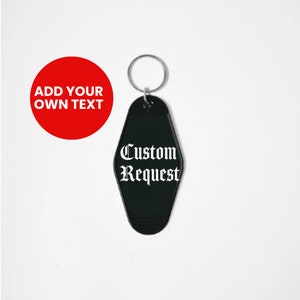 Custom Motel Keychain, Gothic Style Keychain, Witchy Keychain, Personalize, Handmade, Goth, Grunge, Retro Motel Keychain, For Him, For Her