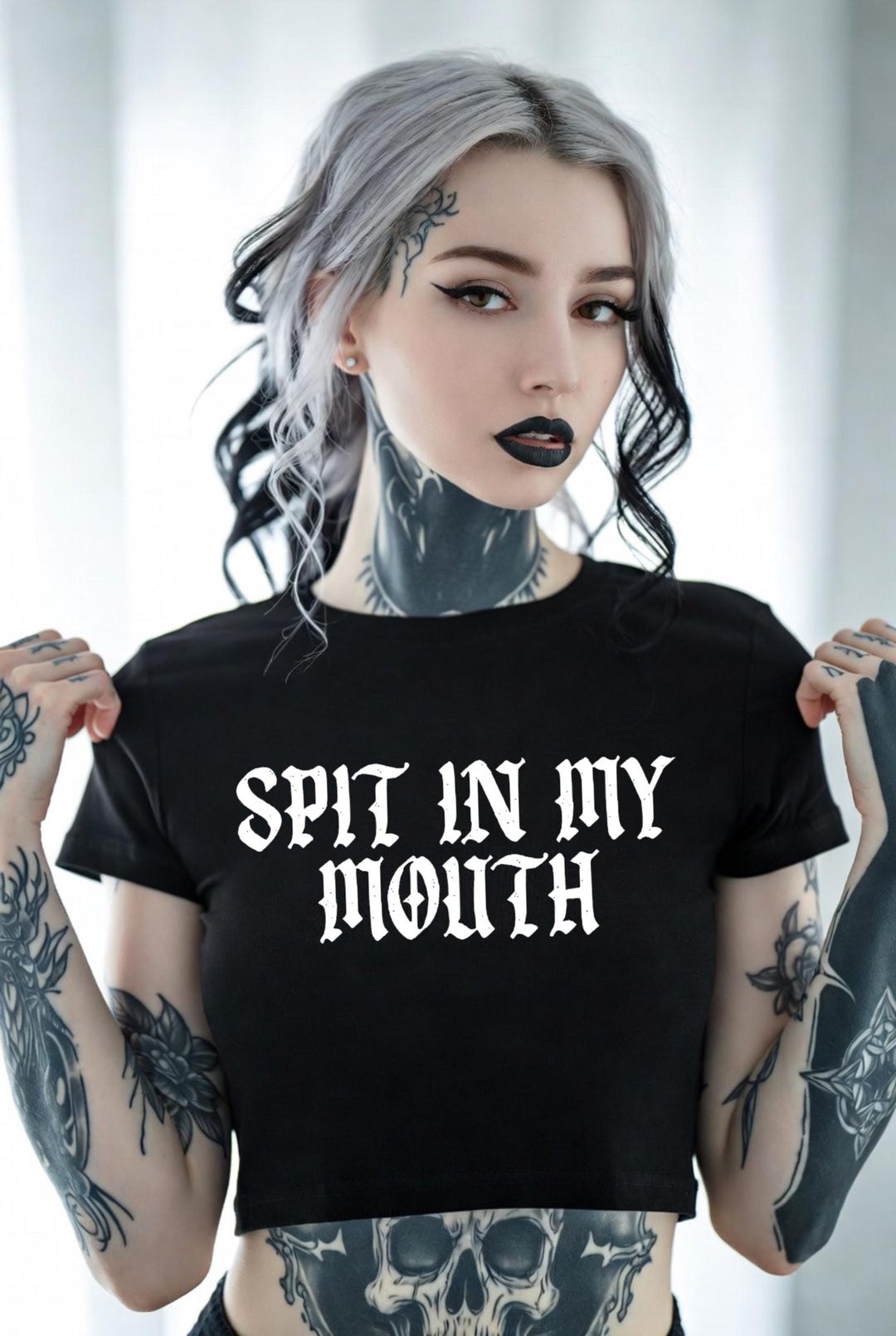 Spit in My Mouth, Gothic Kink BDSM Alternative Satanic Crop Top - Etsy Australia