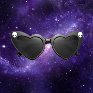 Y2K Aliens Sunglasses, Rave Apparel Music Festival Fashion, Y2K Accessory