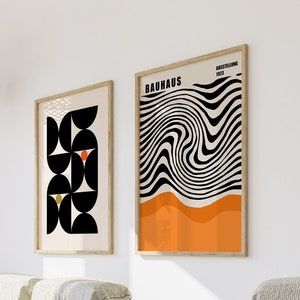 Bauhaus Print Set | Mid Century Modern Bauhaus Wall Art | Bauhaus Museum Poster | Gallery Wall Art | Bundle Set of 2 Trendy Bauhaus Prints