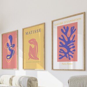 Henri Matisse Wall Art Prints | Set of 3 Digital Downloads | Minimalist and Trendy Printable Art