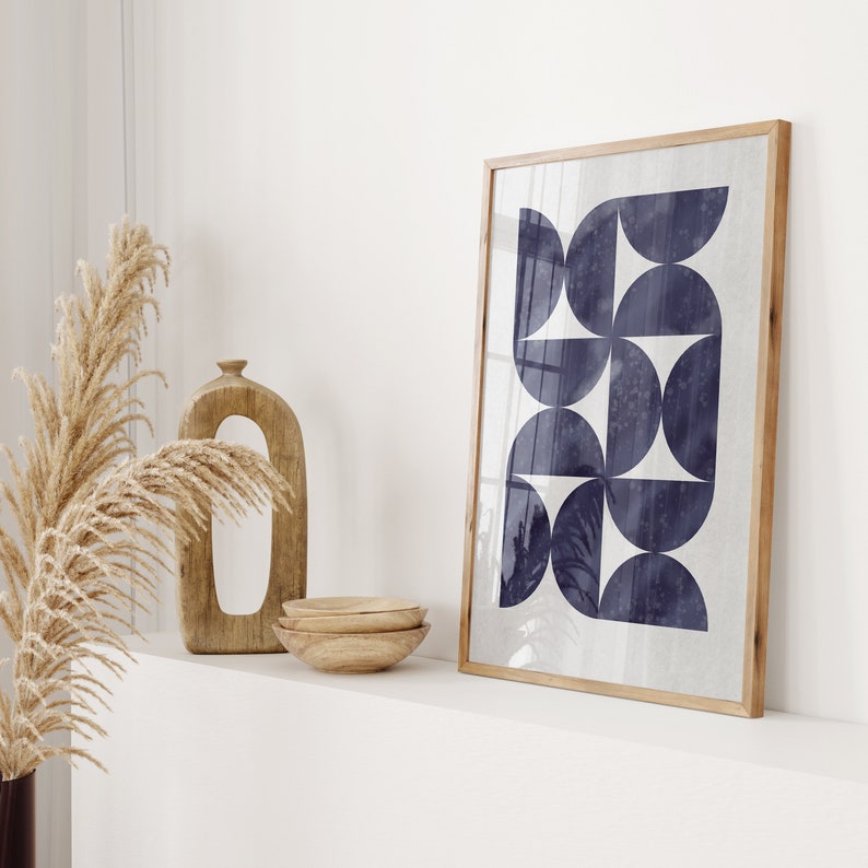 Mid Century Modern Boho Wall Art Prints | Set of 3 Abstract Geometric ...