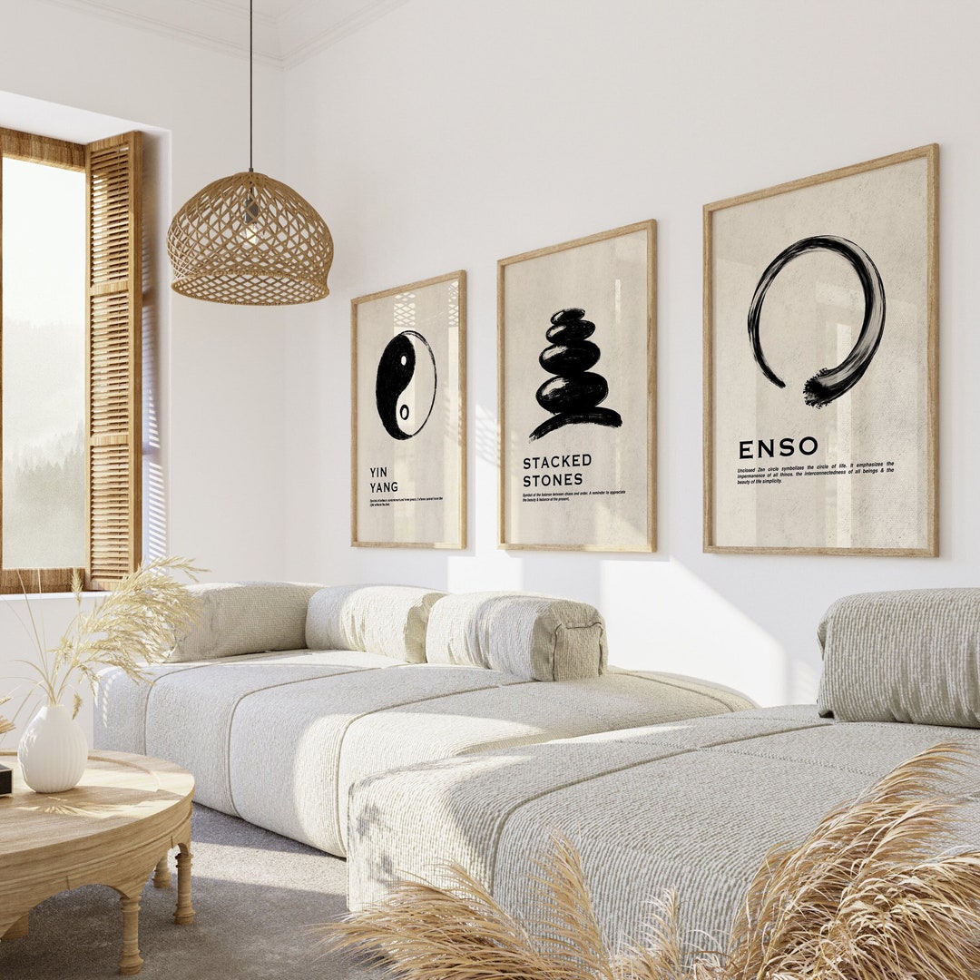 Zen Art Prints Set of 3 | Japandi Yin Yang Enso (digital Download) - Etsy