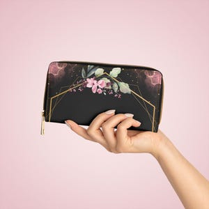 Elegante Reißverschluss-Brieftasche mit Blumenmuster - Schickes Accessoire für Frauen, trendiger Geldbörsen-Organizer, ideales Geschenk für Sie, stilvoller Münz- und Kartenhalter