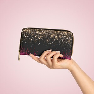 Cartera con cremallera brillante, diseño glamoroso con purpurina, perfecta para salir de noche, regalo para ella, accesorio de moda, bolso de noche, regalo de cumpleaños