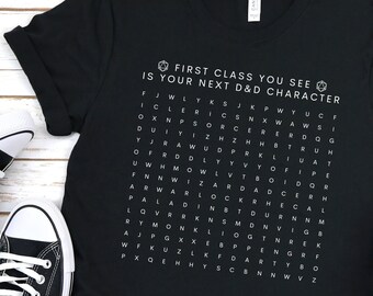 Fun DnD Next Character Class Shirt, Dungeons and Dragons Class Picker Shirt, Nerdy gamer gift for him, TTRPG shirt, Dungeon Master shirt