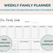 Weekly Family Planner Printable Template, Week at a Glance, Meal ...