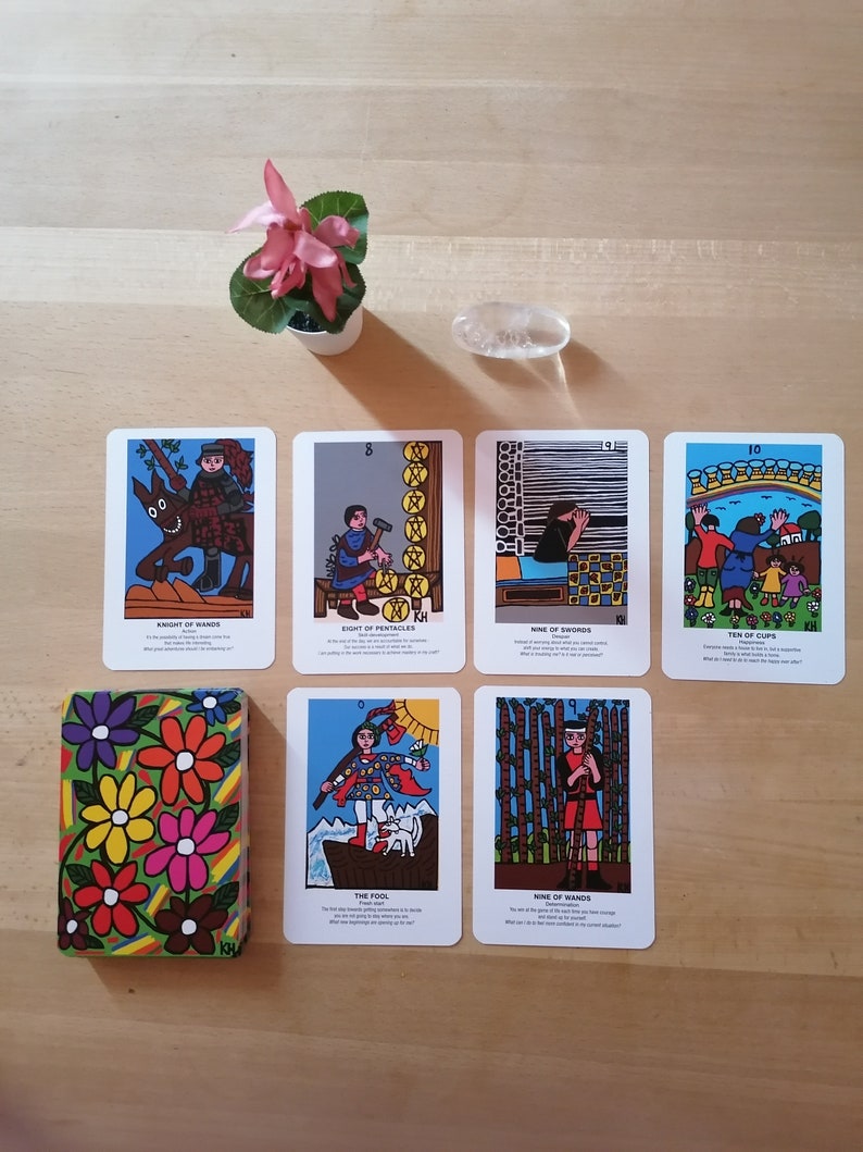 Tarot Card Deck With Quotes 78 Card Divination digital Download Etsy