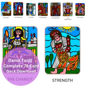 Dansk Tarot deck, Tarot Deck, Tarot Card Deck, Tarot Deck Print,  Extra Cards Tarot Deck, 45 Tarot Cards, psychic reading, tarot reading