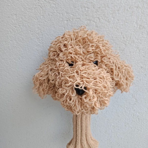 Crochet Dog Golf Club Cover,Crochet Poodle dog headcover,hand puppet,Puppy Puppet,Crochet Poodle