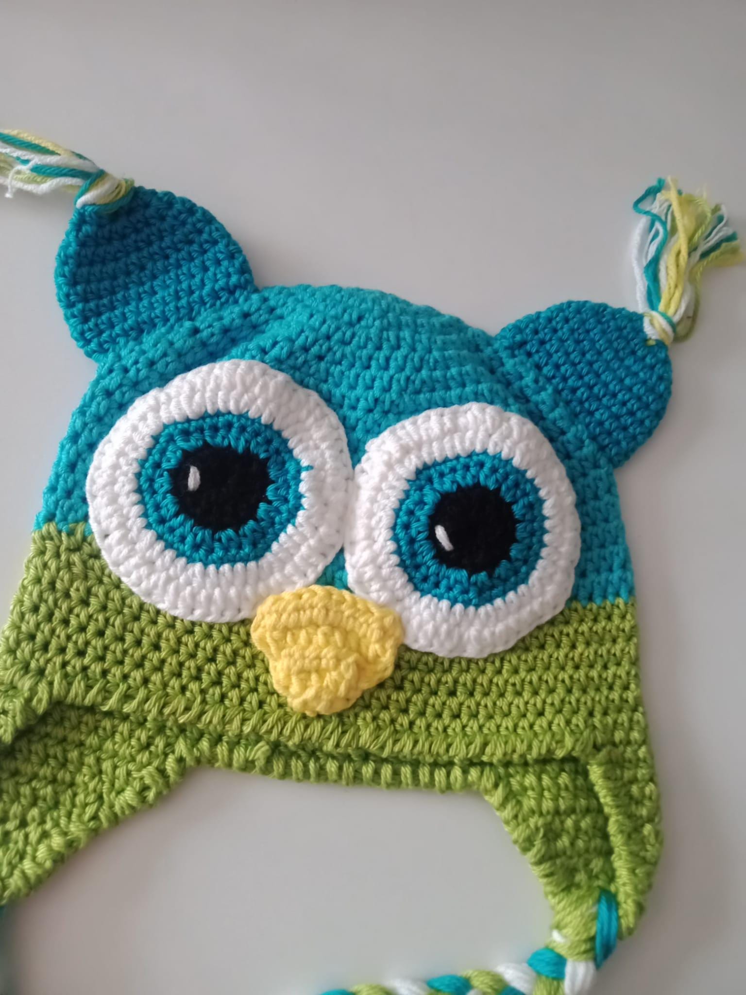 crochet owl hat, for baby or child