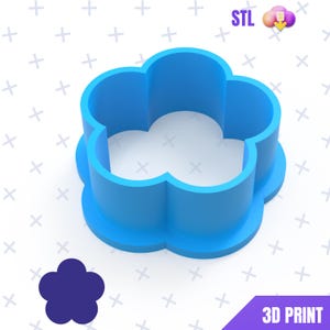 Flower Cookie Cutter STL File Digital Download ,Flower  Cookie Cutter STL File