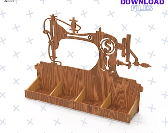 Singer Organizer For Laser Cut / Wooden Organizer SVG / Storage Box / Desktop Organiser /Organizer Template / 4 mm Tick Material