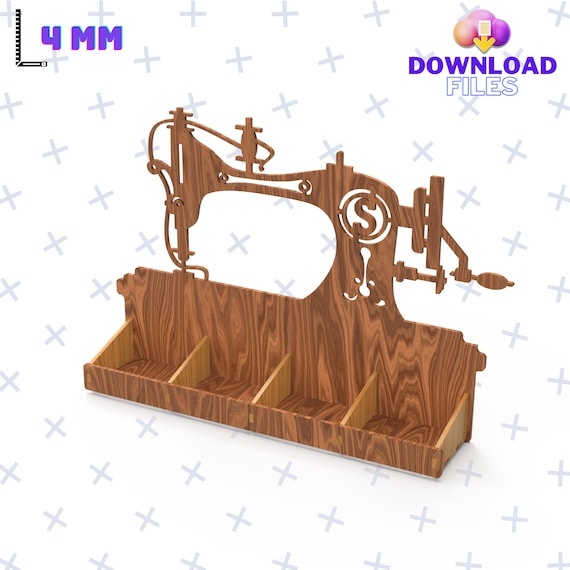 Singer Organizer For Laser Cut / Wooden Organizer SVG / Storage Box / Desktop Organiser /Organizer Template / 4 mm Tick Material