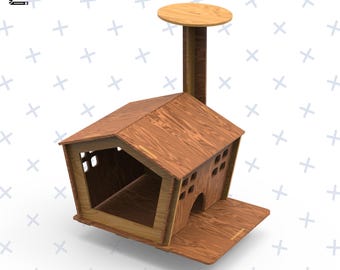 Cat House Laser Cut Files: 8mm Pet House SVG, PDF, Ai, DXF (Digital Download)