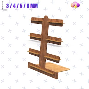 Armbandrek / armbandstandaard / armbanddisplay / armbandorganizer / sieraden displaystandaard SVG / lasergesneden bestanden / 3,4,5,6 mm dikte