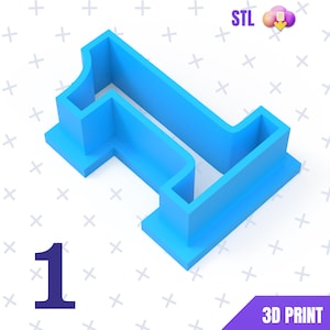 Number One Cookie Cutter STL File: 3D Printer Download