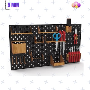 Pegboard Shelf Accessories: Laser Cut Organizer (SVG, PDF, Ai, DXF File)