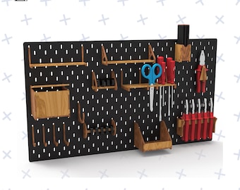 Pegboard Shelf Accessories: Laser Cut Organizer (SVG, PDF, Ai, DXF File)