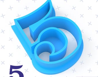 Number 5 Cookie Cutter STL File: 3D Printer Download
