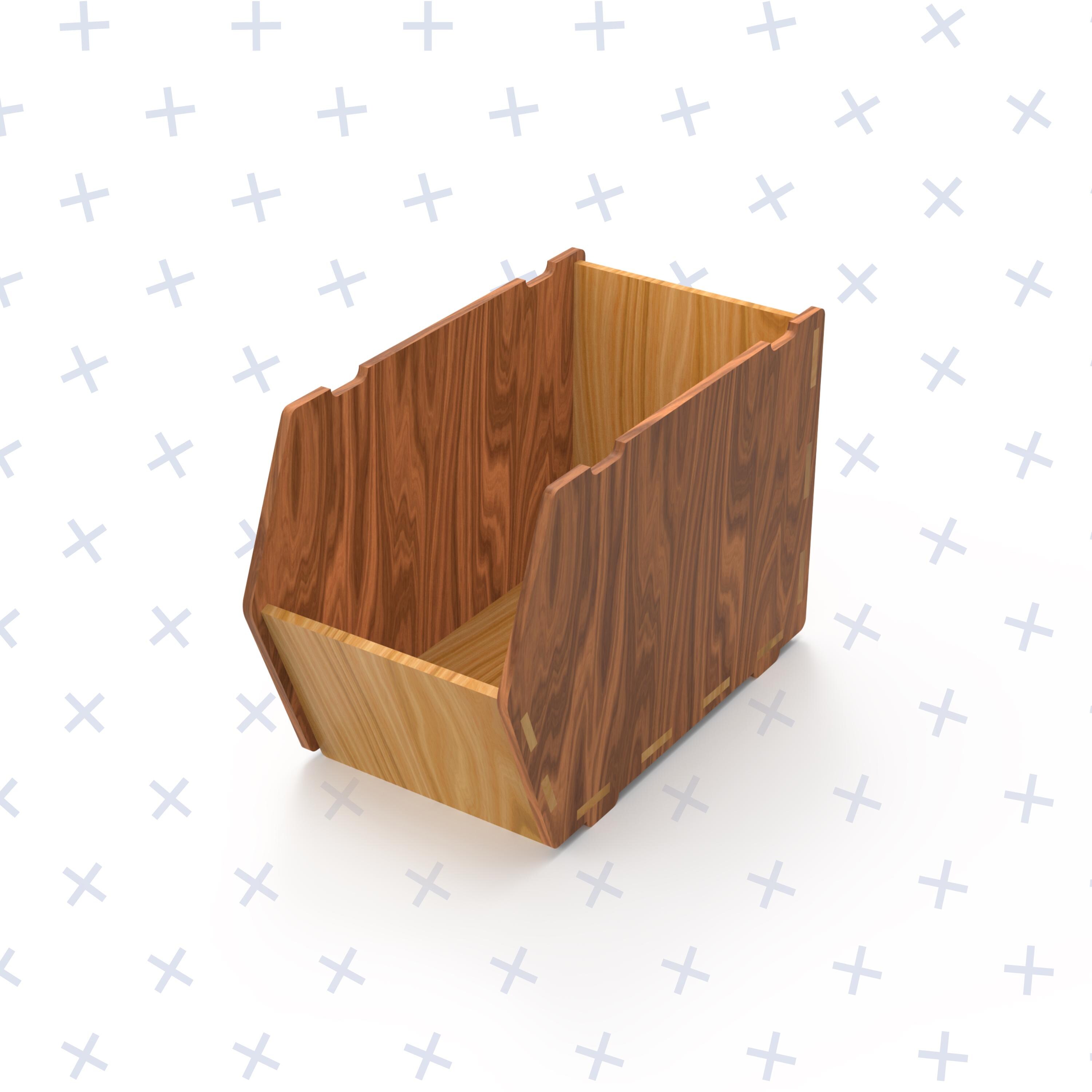 Stackable Vector Wooden Stackable Storage Bins Laser Cut SVG , Storage Bins SVG ...