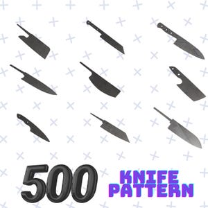 Japanse keukenmessen (koksmessen) / jachtmes / mestekening / mespatroon / 500 mespatroon in 1 bestand / messjabloon