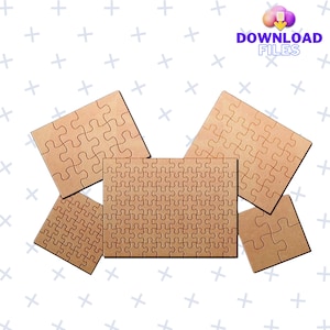 Puzzle Templates Bundle / 16 pcs Jigsaw Puzzle SVG Bundle / Laser Cut File / Puzzle Cut template /  Jigsaw For Cricut