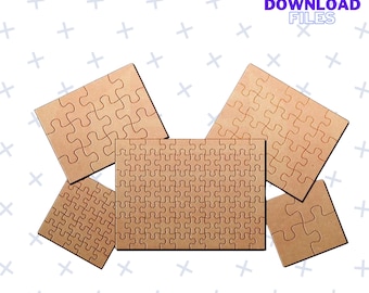 Puzzle Templates Bundle / 16 pcs Jigsaw Puzzle SVG Bundle / Laser Cut File / Puzzle Cut template /  Jigsaw For Cricut