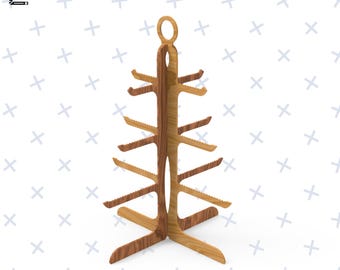 Laser Cut Jewelry Display Stand SVG: Earring & Keychain Holder (3MM)