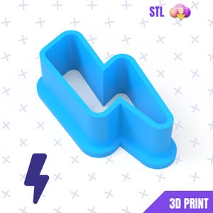 Lightning Bolt Cookie Cutter STL File: 3D Printer Download