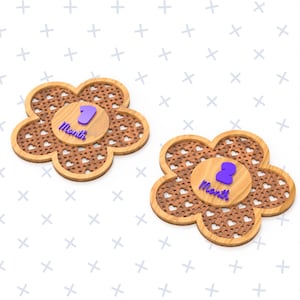 Baby Monatlicher Meilenstein SVG / Baby Monatlicher Meilenstein Runden SVG / Glowforge Cricut & Silhouette / Hallo Welt SVG / Baby geschnitten Datei