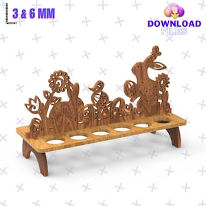 Suporte para ovos de galinha de Páscoa para corte a laser e CNC / Suporte para ovos SVG / Arquivo de corte a laser de Páscoa / Caixa de Páscoa