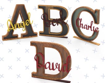 23 Letter Banks for Laser Cut & CNC / Letter Piggy Banks Laser Cut Files SVG / 20 Cm Height