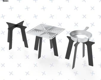 Bbq Plan For Portable / Bbq Dxf File / Fire Pit For Camping / Collapsible Barbecue / Diy BBQ / CNC Plasma CNC Laser Firepit / 3mm  Tick