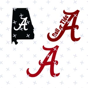 Alabama Solid State SVG / Alabama Roll Tide SVG / Alabama A Logo SVG / Motif d'impression / Fichier Circuit / Fichier de découpe et de gravure laser