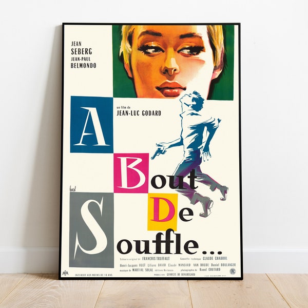 À bout de souffle / Breathless (1960) - Director: Jean-Luc Godard. Film Movie Poster / Digital Download