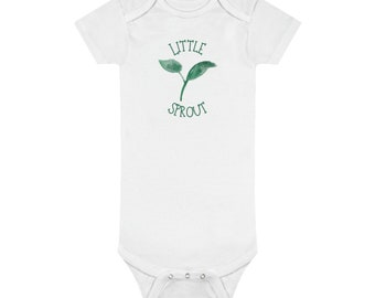 Little Sprout Garden Theme Onesie® Organic Baby Bodysuit Gift for plant lover gardener baby shower