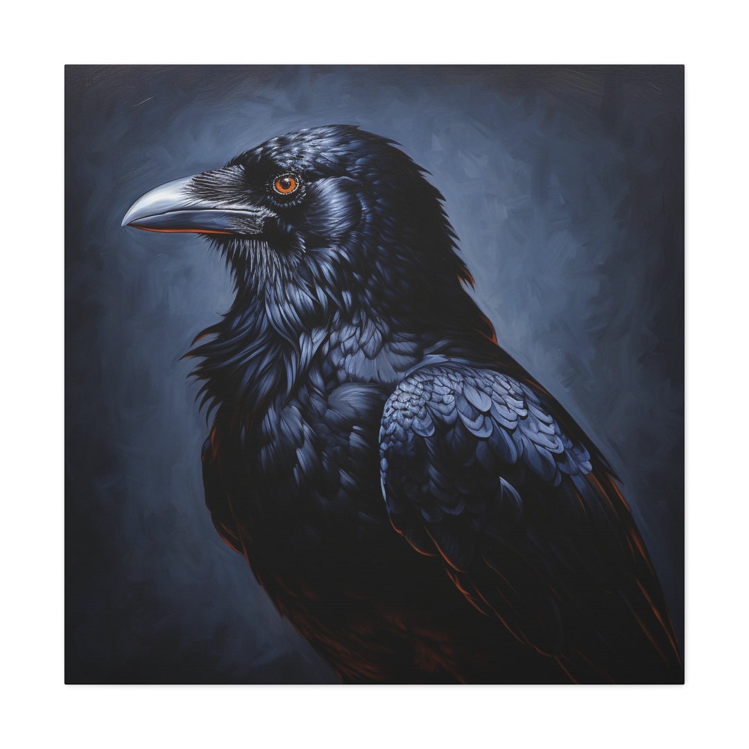 Raven Painting Raven Wall Art Bird Painting Black Bird Painting raven-painting-raven-wall-art-bird-painting-black-bird-painting
