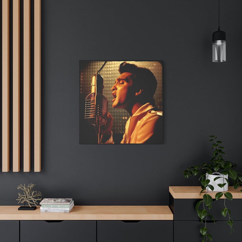 Elvis Painting Realistic Elvis Wall Art Depicting Elvis Etsy