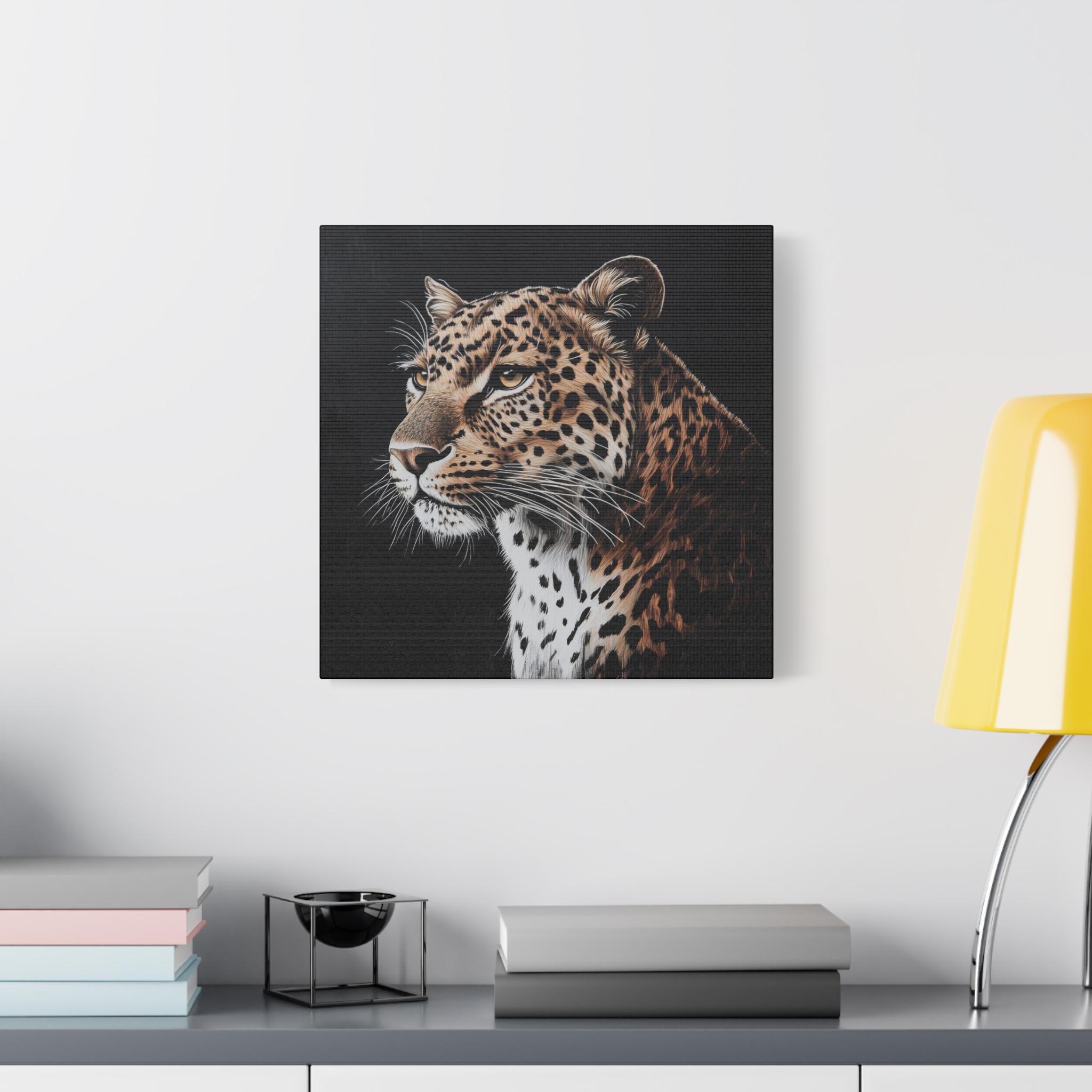 ヒョウの壁アート、キャンバスアート、ヒョウの絵画、大きな猫の壁の
