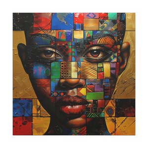 African Painting - African wall art - woman in abstract painting