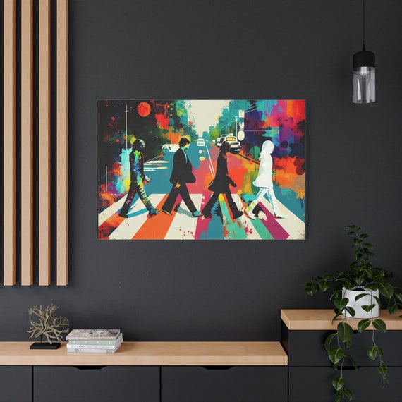 Beatles Painting Abbey Road - the Beatles Wall Art Using
