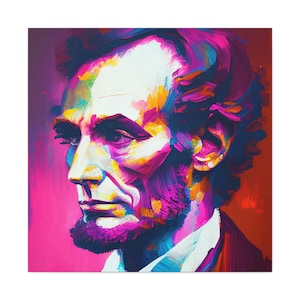 Abraham Lincoln Portrait - abstract painting of Abraham Lincoln on canvas