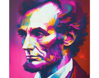 Retrato de Abraham Lincoln - pintura abstracta de Abraham Lincoln sobre lienzo