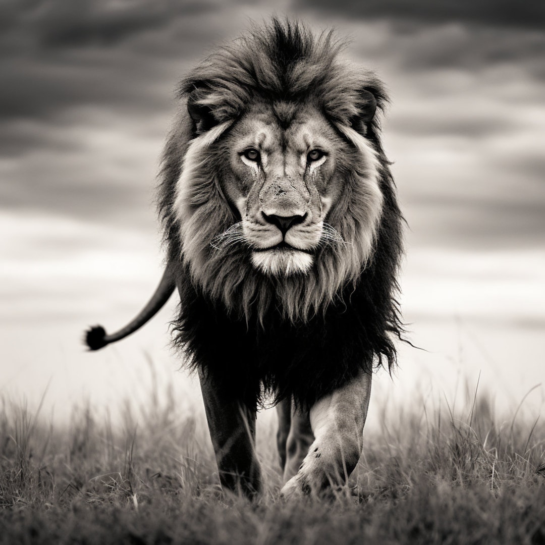 Lion Picture Captivating Black and White