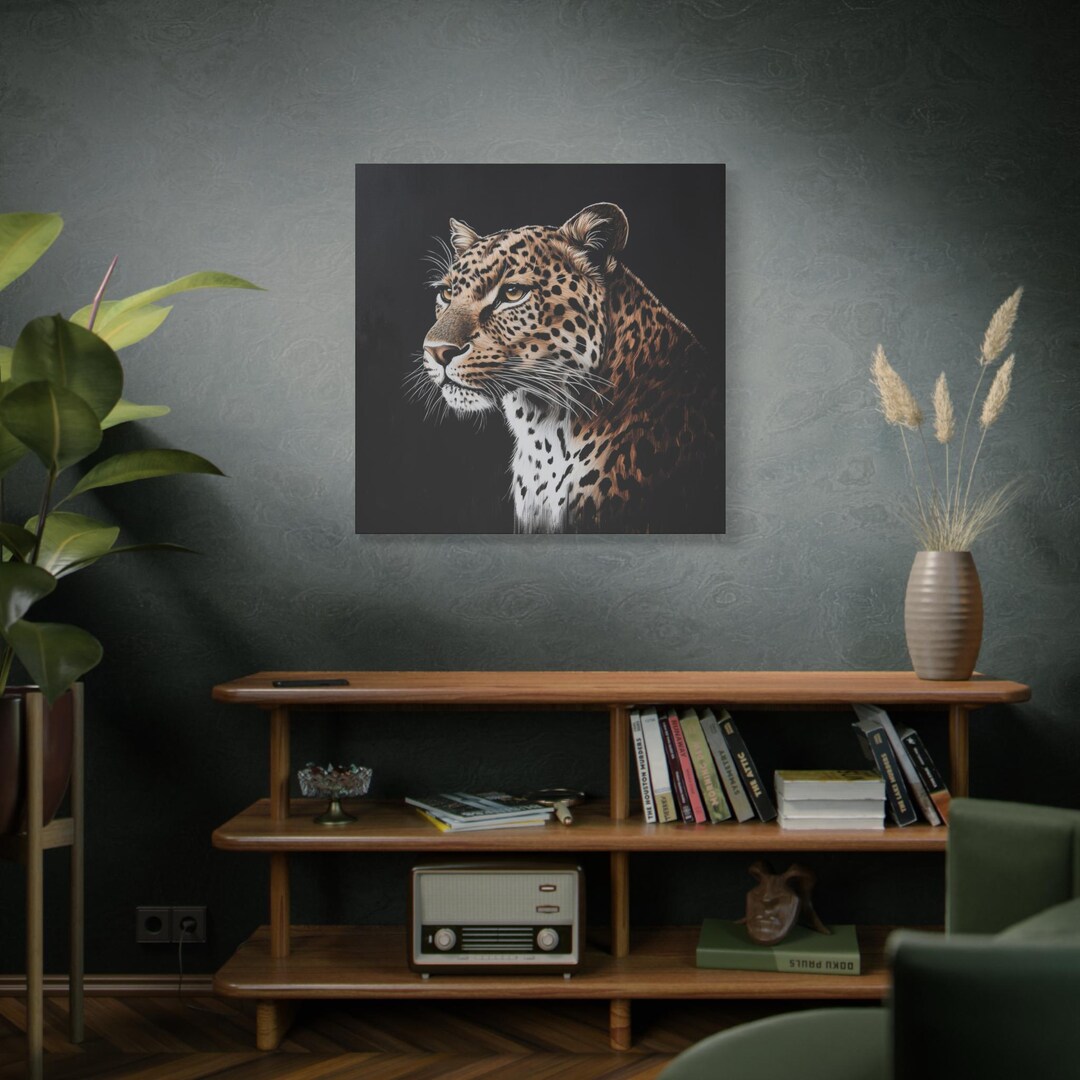 ヒョウの壁アート、キャンバスアート、ヒョウの絵画、大きな猫の壁の