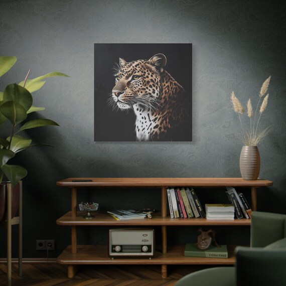 ヒョウの壁アート、キャンバスアート、ヒョウの絵画、大きな猫の壁の